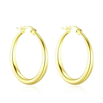Image of Philip Jones Gold Plated 25mm Hoop Earrings