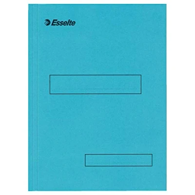 Image of Esselte Folders with 2 Flaps for Filing Cabinets 160 g Box of 100 Blue