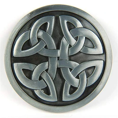 Image of Belt Buckle, Round Celtic Knot Kilt Buckle Western Keltic Buckles for Men Women, American Irish Scottish Men, Fashion and Women.