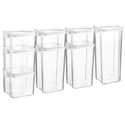 Image of White 8pc Plastic Food Storage Containers Set By Argon Tableware