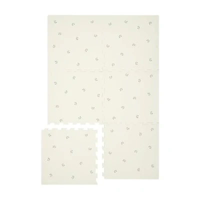 Image of 3 Sprouts Play Mat for Kids Baby Safe Foam Floor Tiles, Non Toxic Crawling with Interlocking Design, Comfortable Playmat Indoor &amp; Outdoor Use Blueberry Ivory