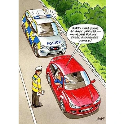 Image of Greeting Card (LD5096) Humour Birthday Speed Awareness Course The Funny Side of Life