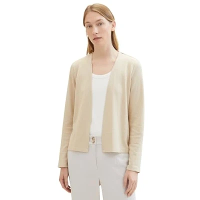 Image of TOM TAILOR Women&#039;s 1041290 Long Sleeved T Shirt, 12047 Sandy Beige Melange, S