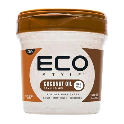 Image of Eco Style Coconut Oil Styler Hair Gel, Moisturises and Conditions, 473 ml (Pack of 1)