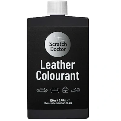 Image of Scratch Doctor Leather Colourant Restore &amp; Repair Faux Vinyl Paint for Furniture Sofas Car Seats Shoes Handbags (Dark Grey, 100ml)