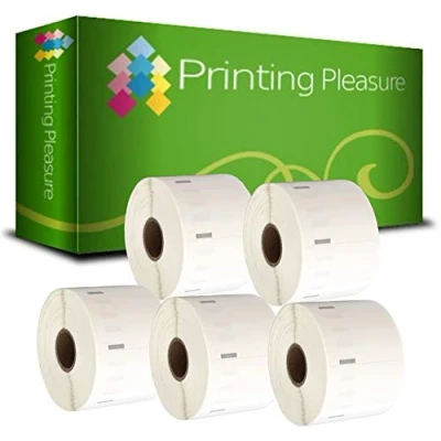 Image of Printing Pleasure 5 x 11354 Compatible Labels Rolls for LabelWriter &amp; Seiko Label Printers 57mm 32mm 1000 per Roll
