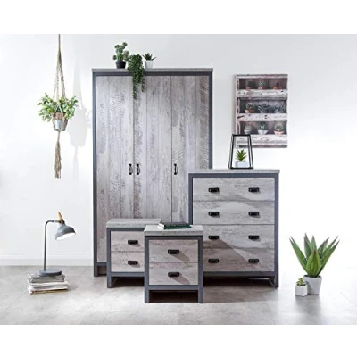 Image of Boston 4 Piece Bedroom Set Grey,BOS4PCGRY