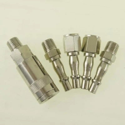 Image of ORAZIO 5PCs 1/4&quot; BSP Air Line Compressor Hose Quick Coupler Connector Couplings Male and Female Fittings Garage Tools 23022011