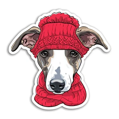 Image of 2 x 10cm Cute Greyhound Vinyl Stickers Dog Puppy Funny Sticker Laptop #18438 (10cm Wide)