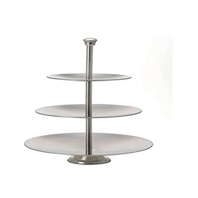 Image of Stainless Steel 3 Piece Cake Stand for Cakes, Fruits