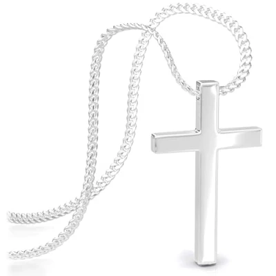 Image of SERASAR Necklace Cross Women Jesus With Pendant Jewellery Stainless Steel Crucifix