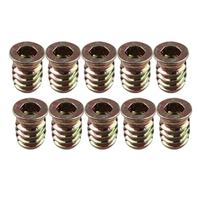 Image of HALJIA 10pcs M6 x 15mm Thread Nut Wood Insert Interface Screws Hexagonal Socket Fixing for Furniture Bed Cot Cabinet