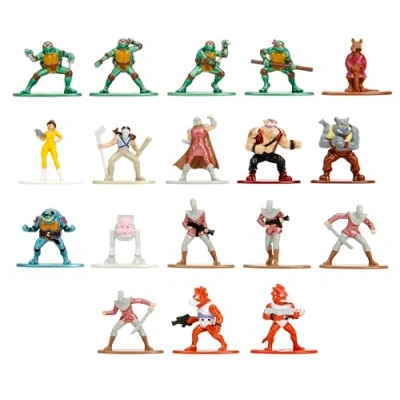 Image of Jada TMNT 1.65&quot; 18 Pack Wave 2 Die Cast Figures Nano Metalfigs, Toys for Kids and Adults