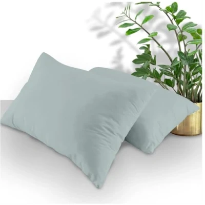 Image of GC GAVENO CAVAILIA Housewife Pillowcases 2 Pack, Breathable Standard Pillow Cases, Plain Covers With Envelop Closure, Duck Egg, 74X48 Cm