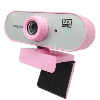 Image of WMJDAR 1080P HD Webcam, Pro, with 120 Wide Angle, Microphone, for Conferencing, Live Streaming, Recording, Compatible Skype/Zoom/YouTube/Teams, Windows, Linux, and macOS (Pink 2kWebcam)