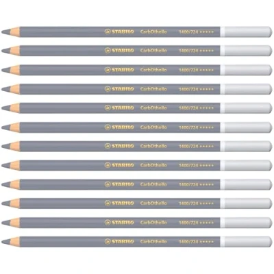 Image of Chalk Pastel Pencil STABILO CarbOthello Pack of 12 Cold Grey 3