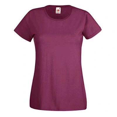 Image of Fruit of the Loom women&#039;s value weight t shirt, lady fit Red Large