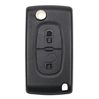 Image of 2 Buttons Car Key Fob Cases Replacement Compatible with Peugeot 107 207 307 307S 308 407 607 2BT Citroen C2 C3 C4 C5 C6 C8 Xsara, Remote Control Flip Shell(0536)