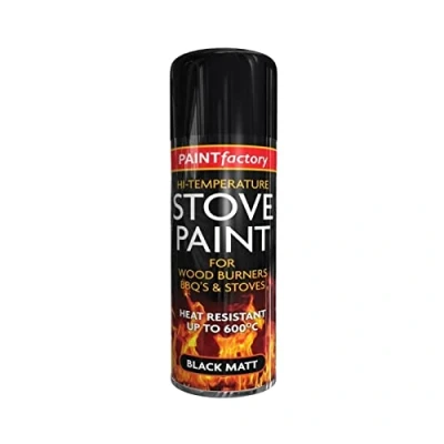 Image of PNJB, Temperature Heat Resistant Matt Black Metal, Paint Spray High Stove Exhausts BBQ Etc 400ml (1 Pcs)