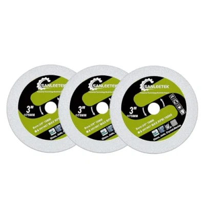 Image of SANLEETEK Diamond Glass Cutting Disc 3pcs 3&#039;&#039;(75mm) Saw Blade for Jade Crystal Wine Bottle Mini Angle Grinder with 3/8&#039;&#039; Arbor