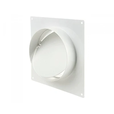 Image of 4&quot; 100mm, 5&quot; 125mm &amp; 6&quot; 150mm Wall Plate With Spigots Back draught shutter Connector for Bathroom Shower Fan Ducting Pipe Flexible Solid Ventilation (6&quot; 150mm)