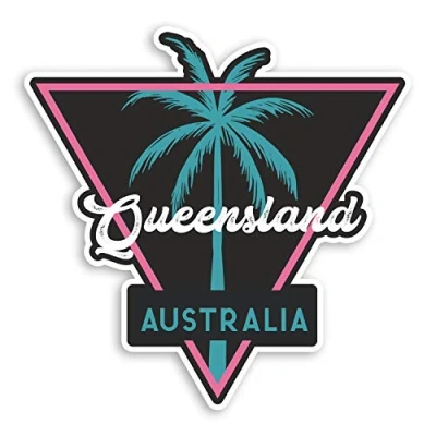 Image of 2 x 10cm Queensland Australia Vinyl Stickers Oz Travel Luggage Sticker #30768 (10cm Wide)