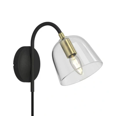 Image of Lucande Anjita wall light, glass lampshade