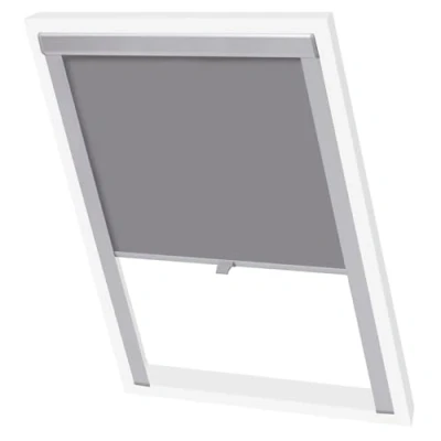 Image of vidaXL Blackout Roller Blind, Grey MK04, Polyester Fabric with Aluminium Coating, Heat Retentive, Adjustable, Easy to Install