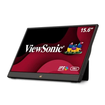 Image of Viewsonic VA1655 47 cm (16 Inch) Portable Monitor (Full HD, IPS Panel, Mini HDMI, 2x USB C for Raspberry Pi/Xbox/PS4/PS5, Speakers) Black