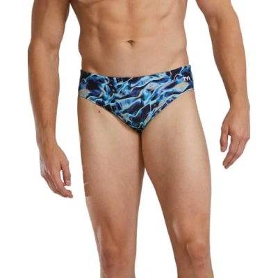 Image of TYR Men&#039;s Durafast Elite Racer Brief Swimsuit Swim, Black/Lime, 32