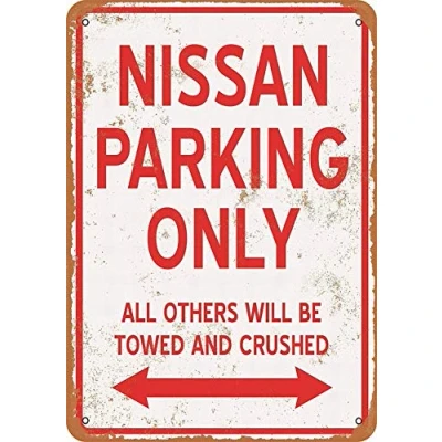 Image of HONGXIN Nissan Parking Only Retro Iron Painting Tin Wall Signs Warning Sign Metal Plaque Poster Art Decoration Bar Cafe Garage Office
