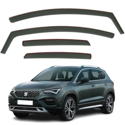 Image of Set Of 4 Wind Deflectors Compatible with SEAT ATECA 2016 2017 2018 2019 2020 2021 2022 2023 2024 Models.