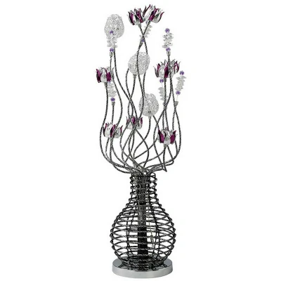 Image of (DH) Viola Table Lamp 5 Light G4 Black/Purple/Chrome/Crystal, NOT LED/CFL Compatible