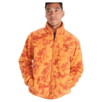 Image of Marmot Men&#039;s Aros Printed fleece jacket, Warm full zip outdoor sweatshirt, breathable and wind resistant sweater