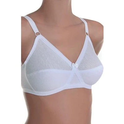 Image of Sassa Women&#039;s Soft BH Kreuzblende Baumwolle Everyday Bra, White Weiß (Weiß 00100), 42BB