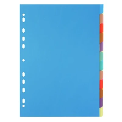 Image of Exacompta Ref 3612E Chromaline Collection PP Dividers Suitable for A4 Documents, 0.3mm Translucent Polypropylene, 12 Tabbed Sections Multicoloured
