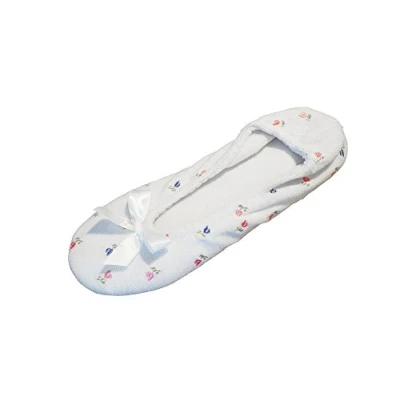 Image of isotoner Womens Embroidered Ballerina White Size: 6.5 7.5
