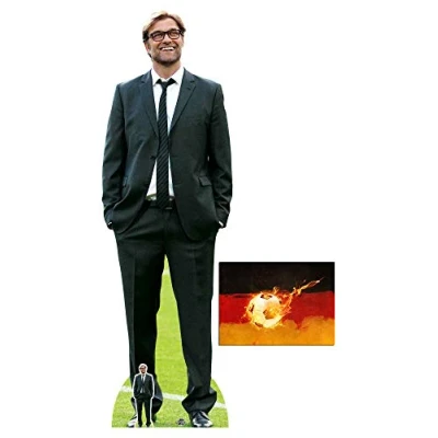 Image of BundleZ 4 FanZ Jurgen Klopp Football Manager Lifesize Cardboard Cutout/Standup Fan Pack, 189cm x 60cm Includes Free Mini Cutout and 8x10 Photo