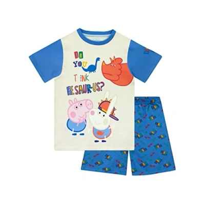 Image of Peppa Pig Pyjamas Boys I George Kids and Dinosaur Soft Cotton Official Merchandise PJs Multicolour 4 5 Years