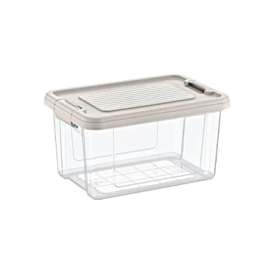 Image of 2.5L Storage Box with Lids, Heavy Duty Strong &amp; BPA Free Stackable plastic Boxes, Multipurpose Clear Box, Tubs For Home, Office, Kitchen, Made in UK (Clear)