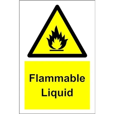 Image of Warning Flammable Liquid Safety Sign 1.2mm Rigid Plastic 300mm x 200mm Case (Pack of 5)