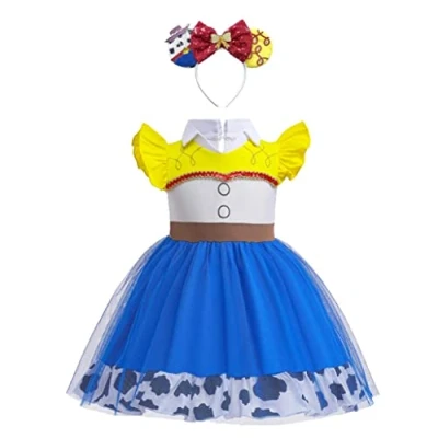 Image of Lito Angels Jessie Costume Fancy Tulle Dress Cotton Outfit with Hair Hoop for Baby Girls Age 12 18 Months Blue 347 (Tag Number 90)