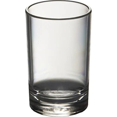 Image of Virtually Glass Set of 6 Unbreakable Reusable Polycarbonate Plastic Shot Glasses (50ml to rim, Height 7.8cm, Max Diameter 3.7cm)