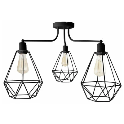 Image of Karo Multi Arm Semi Flush Ceiling Light Black 75cm