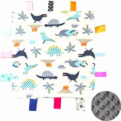 Image of Eyands Baby Tag Blanket, Cotton and Plush Soft Taggy Cute Blanket with Tags, NO Crinkle Sound Lovely Label
