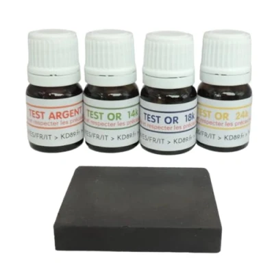 Image of KD89 Gold Test Reagent Kit 14 18 24 Carat &amp; Silver, 2.5ml, Reusable Bottle, Multi Language Instructions