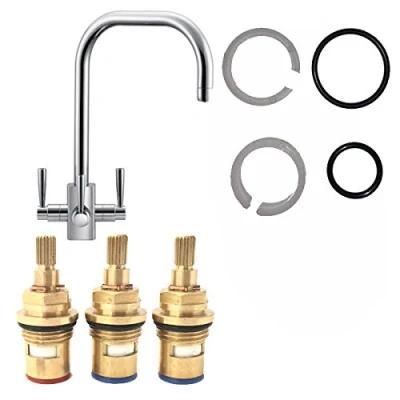Image of Franke Triflow Kubus Compatible Tap Repair Spares Kit Spout O Ring Seals &amp; Ceramic Cartridge Valves (set of 3)