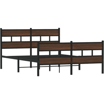 Image of vidaXL Bed Frame without Mattress with Headboard and Footboard 137x190 cm