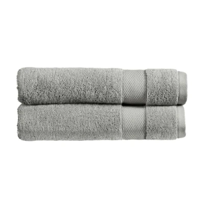 Image of Christy Refresh Light Grey Hand Towels Set of 2 Quick Dry Tonal and Stylish Soft Plush Bathroom Absorbent Shower 100% Cotton 550GSM Machine Washable Dove
