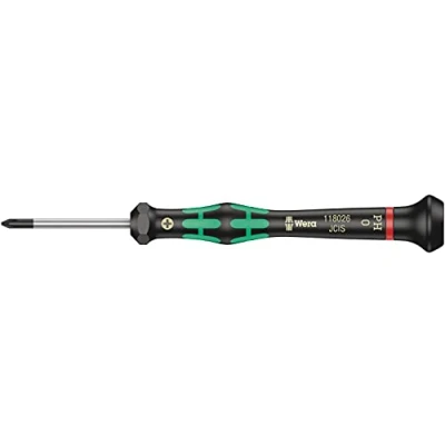 Image of Wera 2050 Kraftform Micro Phillips Screwdriver, PH 0 x 40 mm, 05118026001, Black and Green
